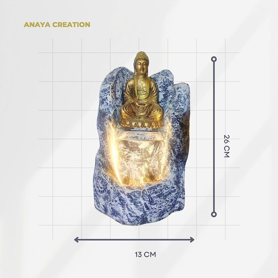 Anaya Decore Lord Buddha Blue Big Fountain for Living Room Home Decor Garden Decoration and Drawing Room-2